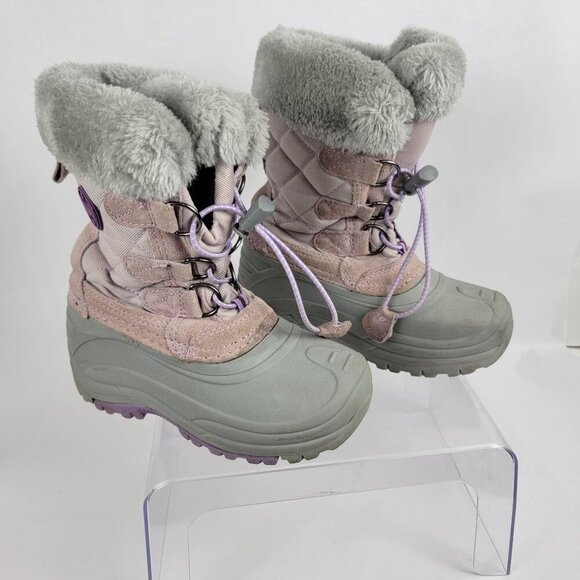 Totes Grey Pink Toddler Girls 13 Waterproof Winter Snow Boots Sledding‎ Outdoor - Picture 1 of 10